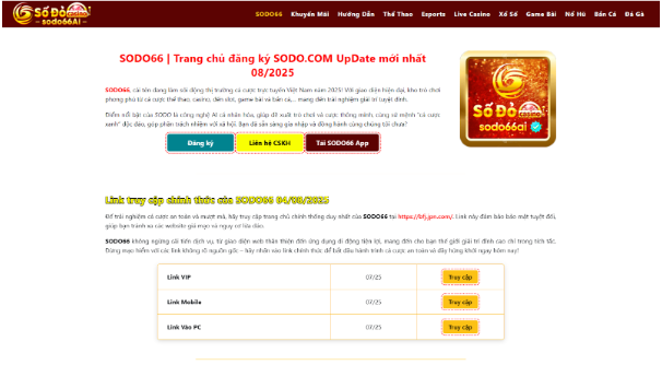 Nhà cái đẳng cấp SODO66